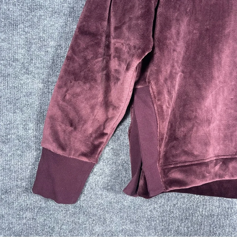 Athleta Women’s Large Double Cozy Karma Funnel Neck Plush Sweater Burgundy Mauve